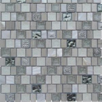 Charm II Pearly 12 in. x 12 in. x 8 mm Glass and Stone Mosaic Tile
