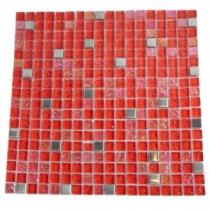 Bloody Mary Squares 12 in. x 12 in. x 8 mm Glass Mosaic Floor and Wall Tile