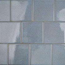 Roman Selection Iced Blue Glass Mosaic Tile - 4 in. x 4 in. Tile Sample