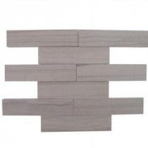 Brushed Athens Gray Marble Mosaic Tile - 2 in. x 8 in. Tile Sample