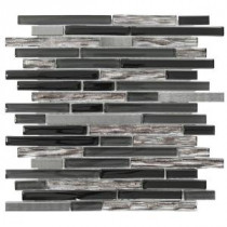 Dolphin Tail 9-3/4 in. x 11-7/8 in. x 6 mm Glass Mosaic Tile