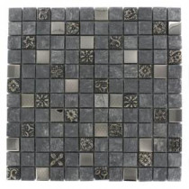 Tapestry 12 in. x 12 in. x 8 mm Marble, Glass and Metal Mosaic Floor and Wall Tile