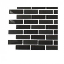 Contempo Smoke Gray Brick Glass Tile - 3 in. x 6 in. x 8 mm Tile Sample