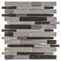 Faded Reed 12 in. x 12 in. x 8 mm Glass and Stone Pencil Mosaic Wall Tile