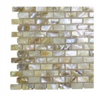 Baroque Pearls Mini Brick Pattern Glass Floor and Wall Tile - 3 in. x 6 in. x 8 mm Tile Sample