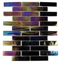 Iridescent Raven 11-3/4 in. x 9-3/4 in. x 8 mm Glass Mosaic Floor and Wall Tile