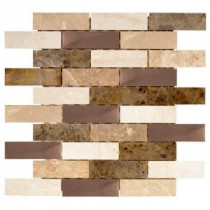 Copper Canyon 12 in. x 12 in. x 6 mm Copper and Marble Mosaic Wall Tile