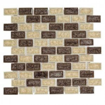 Hazelnut Butter Crackle 12 in. x 12 in. x 8 mm Glass Mosaic Wall Tile
