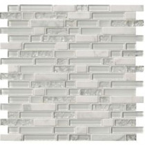 Delano Blanco 12 in. x 12 in. x 6 mm Glass Stone Mesh-Mounted Mosaic Tile (15 sq. ft. / case)