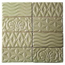 Catalina Deco Kale 3 in. x 6 in. x 8 mm Ceramic Floor and Wall Subway Tile (8 Tiles Per Unit)