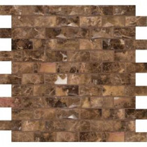 Emperador Dark 3-D 12 in. x 12 in. x 12 mm Polished Marble Mesh-Mounted Mosaic Tile (10 sq. ft. / case)