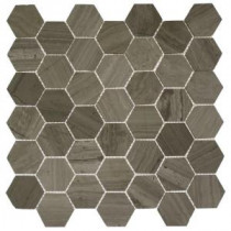 Hexagon Wooden Beige 12 in. x 12 in. x 8 mm Mosaic Floor and Wall Tile