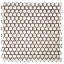 Bliss Edged Hexagon Eskimo 12 in. x 12 in. x 10 mm Polished Ceramic Mosaic Tile