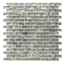 Treasure Bell 11-7/8 in. x 12 in. x 8 mm Glass Brick Mosaic Wall Tile