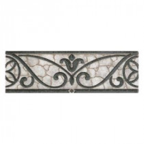 Fashion Accents Wrought Grey 3 in. x 8 in. Ceramic Listello Wall Tile
