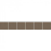 Keystones Unglazed Artisan Brown 2 in. x 12 in. x 6 mm Porcelain Mosaic Bullnose Floor and Wall Tile