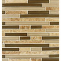 Pine Valley Interlocking 12 in. x 12 in. x 8 mm Glass Stone Mesh-Mounted Mosaic Tile
