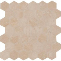 Colisseum Hexagon 12 in. x 12 in. x 10 mm Honed and Filled Travertine Mesh-Mounted Mosaic Tile (10 sq. ft. / case)