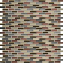 Fashion Accents Copper Blend 12 in. x 12 in. Glass and Stone Brix Blend Mosaic Wall Tile