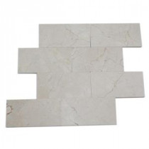 Crema Marfil 3 in. x 6 in. x 4 mm Marble Mosaic Floor and Wall Tile
