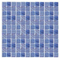 Irridecentz I-Blue-1414 Mosaic Recycled Glass 12 in. x 12 in. Mesh Mounted Tile (5 sq. ft. / case)