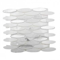 Orbit Ice Water Ovals 12 in. x 12 in. x 8 mm Mosaic Floor and Wall Tile
