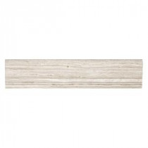 Stone Grey 2 in. x 12 in. Limestone Crown Wall Accent Tile