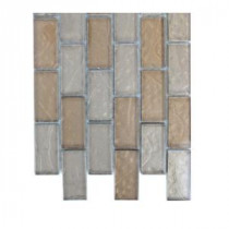 Cocoa Blend Glass Mosaic Floor and Wall Tile - 3 in. x 6 in. x 8 mm Tile Sample