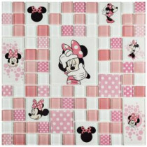 Minnie Pink 11-3/4 in. x 11-3/4 in. x 5 mm Glass Mosaic Tile