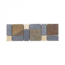 Charcoal 4 in. x 12 in. x 8 mm Slate Wall Accent Trim Tile