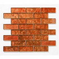 Folia Tamarind 12 in. x 12 in. x 6.35 mm Red Glass Mesh-Mounted Mosaic Wall Tile (10 sq. ft. / case)