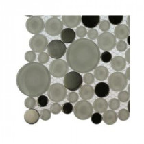 Contempo Eskimo Pie Circles Glass Tile - 3 in. x 6 in. x 8 mm Tile Sample