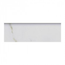 Developed by Nature Calacatta 2 in. x 6 in. Glazed Ceramic Wall Bullnose Tile