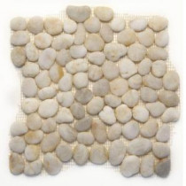 Anatolia Honed White Onyx 12 in. x 12 in. x 12.7 mm Natural Stone Pebble Mesh-Mounted Mosaic Tile (10 sq. ft. / case)