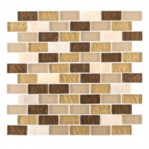 Roma Linea 12 in. x 12 in. x 8 mm Glass Onyx Mosaic Wall Tile