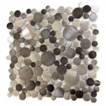Urban Sepia Bubbles Metal Mosaic Tile - 3 in. x 6 in. Tile Sample