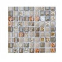 Aztec Art Flaxseed Glass Tile - 3 in. x 6 in. x 8 mm Tile Sample