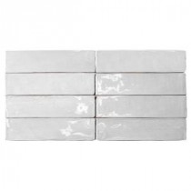 Catalina White Ceramic Mosaic Floor and Wall Tile - 3 in. x 6 in. Tile Sample