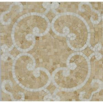 Marquess Thassos and Crema 12 in. x 12 in. x 10 mm Polished Marble Mosaic Tile