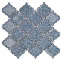 Roman Selection Iced Blue Lantern Glass Mosaic Tile - 3 in. x 6 in. Tile Sample