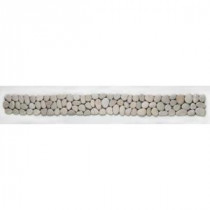 River Rock Brookstone 4 in. x 39 in. Natural Stone Pebble Border Mosaic Floor and Wall Tile (9.74 sq. ft. / case)