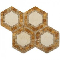 Zeta Crema Marfil Noche 10-3/4 in. x 12-1/4 in. x 10 mm Polished Marble Mosaic Tile