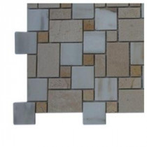 Parisian Pattern Calcutta Blend Marble Mosaic Floor and Wall Tile - 3 in. x 6 in. x 8 mm Tile Sample