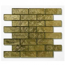 Folia Golden Willow 12 in. x 12 in. x 6.35 mm Gold Glass Mesh-Mounted Mosaic Wall Tile (10 sq. ft. / case)