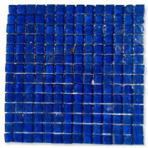 Latin Blue Ink Square 11-3/4 in. x 12 in. x 8 mm Meshless Glass Mosaic Tile