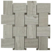 Orchard Wooden Beige with Athens Gray Dot Marble Mosaic Tile - 3 in. x 6 in. Tile Sample