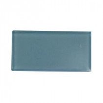 Contempo Turquoise Frosted Glass Tile - 3 in. x 6 in. x 8 mm Tile Sample