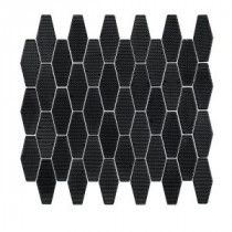 Carbon Hex 10-1/4 in. x 11-1/8 in. x 8 mm Glass Mosaic Tile