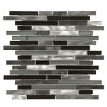 Modern Day 12-1/4 in. x 13 in. x 9 mm Metal/Glass Pencil Mosaic Tile