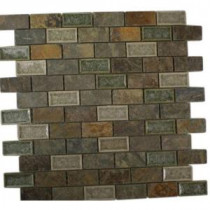 Roman Selection Emperial Slate 12 in. x 12 in. x 8 mm Mixed Materials Mosaic Floor and Wall Tile